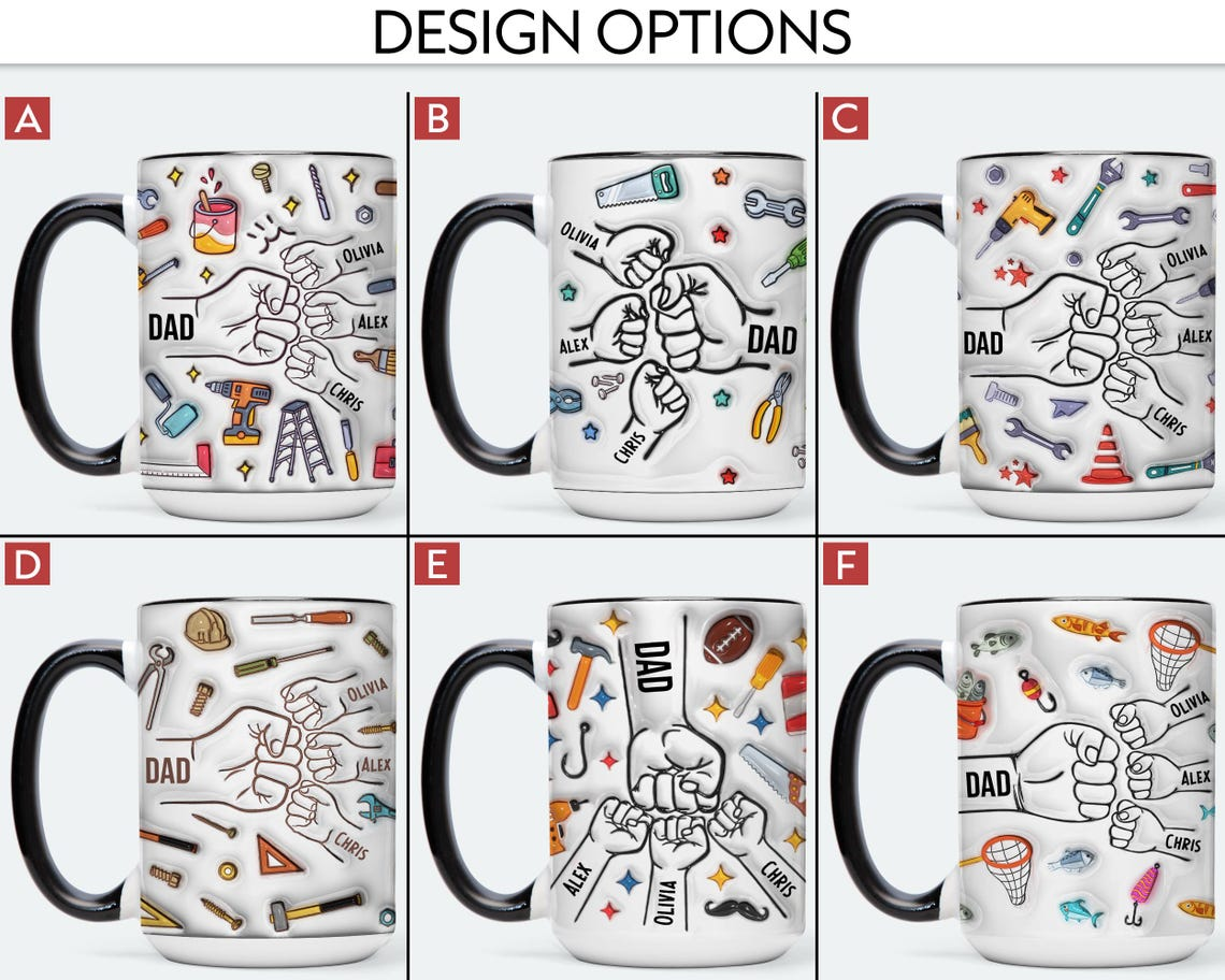 Personalized Dad Mug, Custom Dad Coffee Cup, Dad Gifts with Kids Names Accent Mug TH10 169803