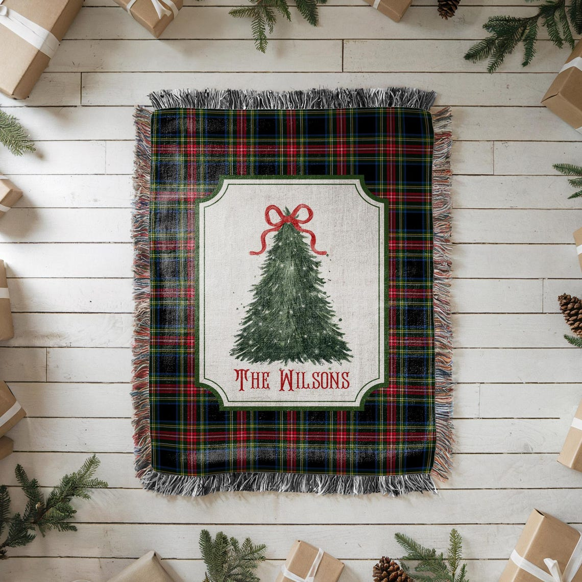 Personalized Custom Family Name Woven Blanket For Christmas TH10 170959