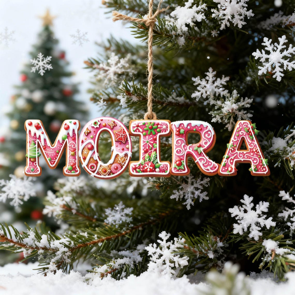 Personalized Custom Name Gingerbread Letter Ornaments For Family Christmas Gift TH10 171047