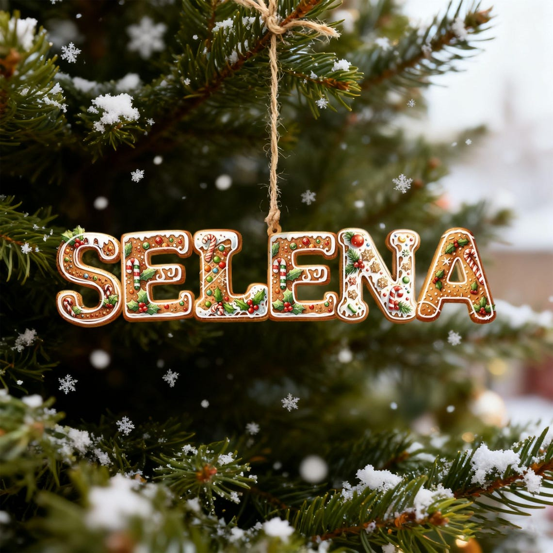 Personalized Custom Name Gingerbread Letter Ornaments For Family Christmas Gift TH10 171047