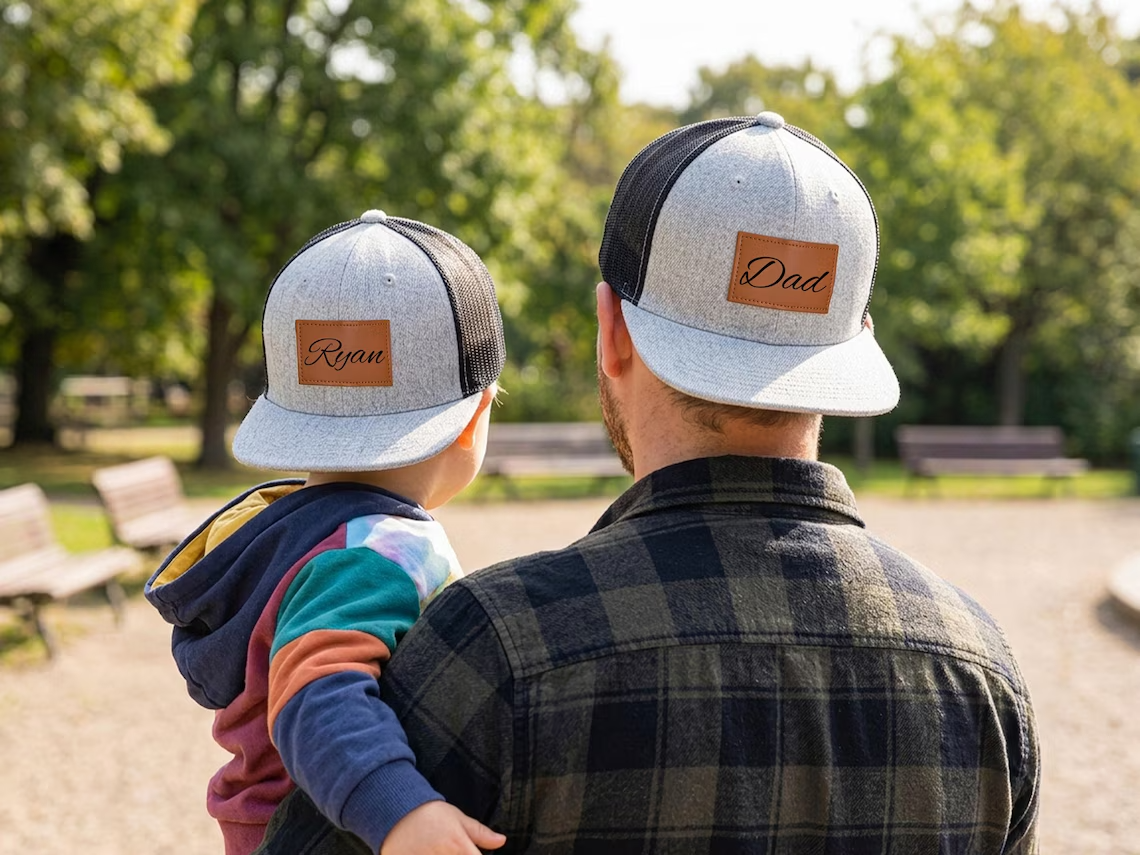 Personalized Father and Son Matching Snapback Hats, Gift for Dad TH10 169921