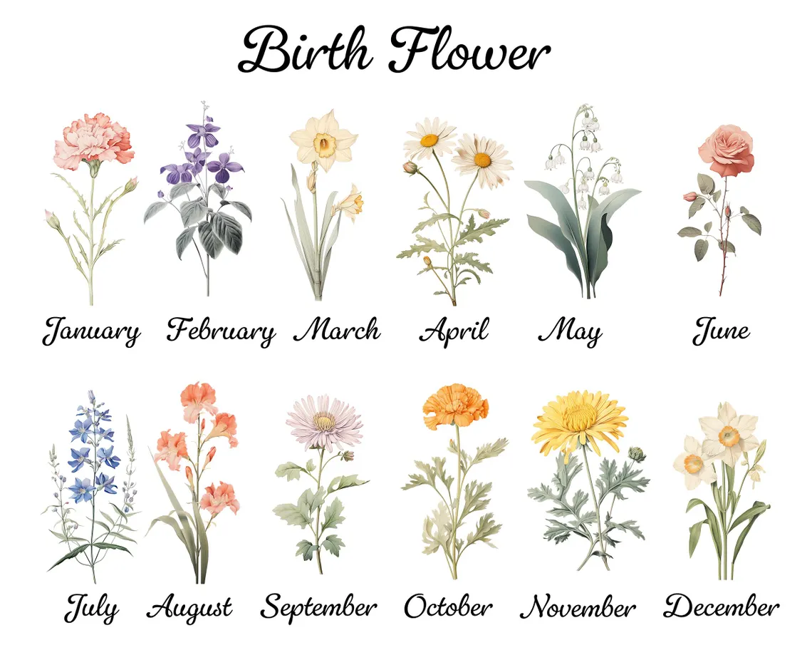 Custom Name Personalized Birth Flower Notebook & Pen Set, Birth Month Flower Journal TH10 170209