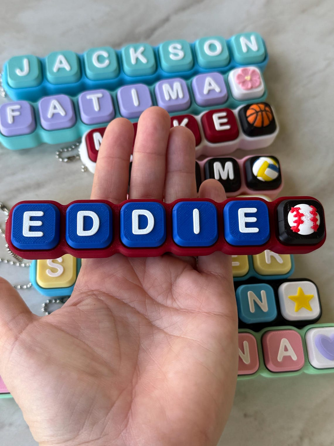 Personalized Custom Name Keycaps Clicker Keychain TH10 170485