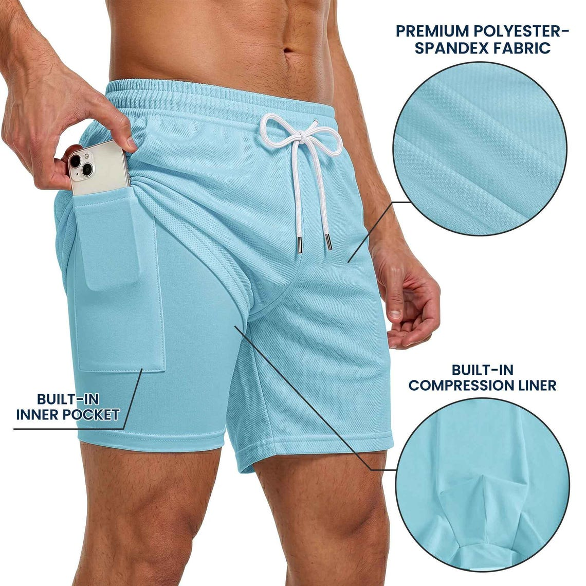 Custom Dog Photo Hawaiian 2-in-1 Swim Trunks For Men TH10 170521