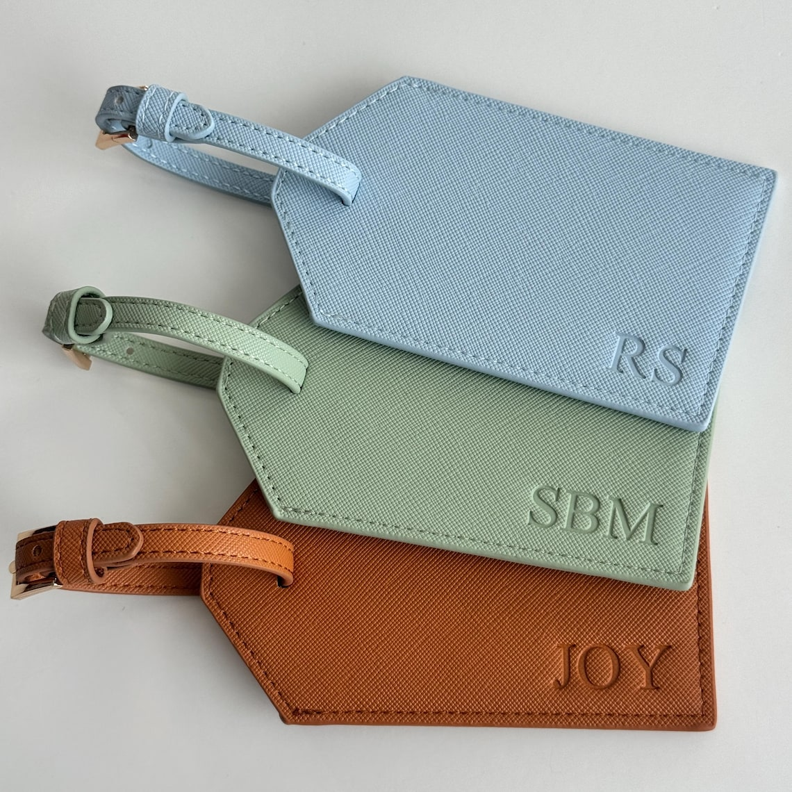 Personalized Blind Debossed Personalized Luggage Tag, Leather Travel Gift TH10 170615