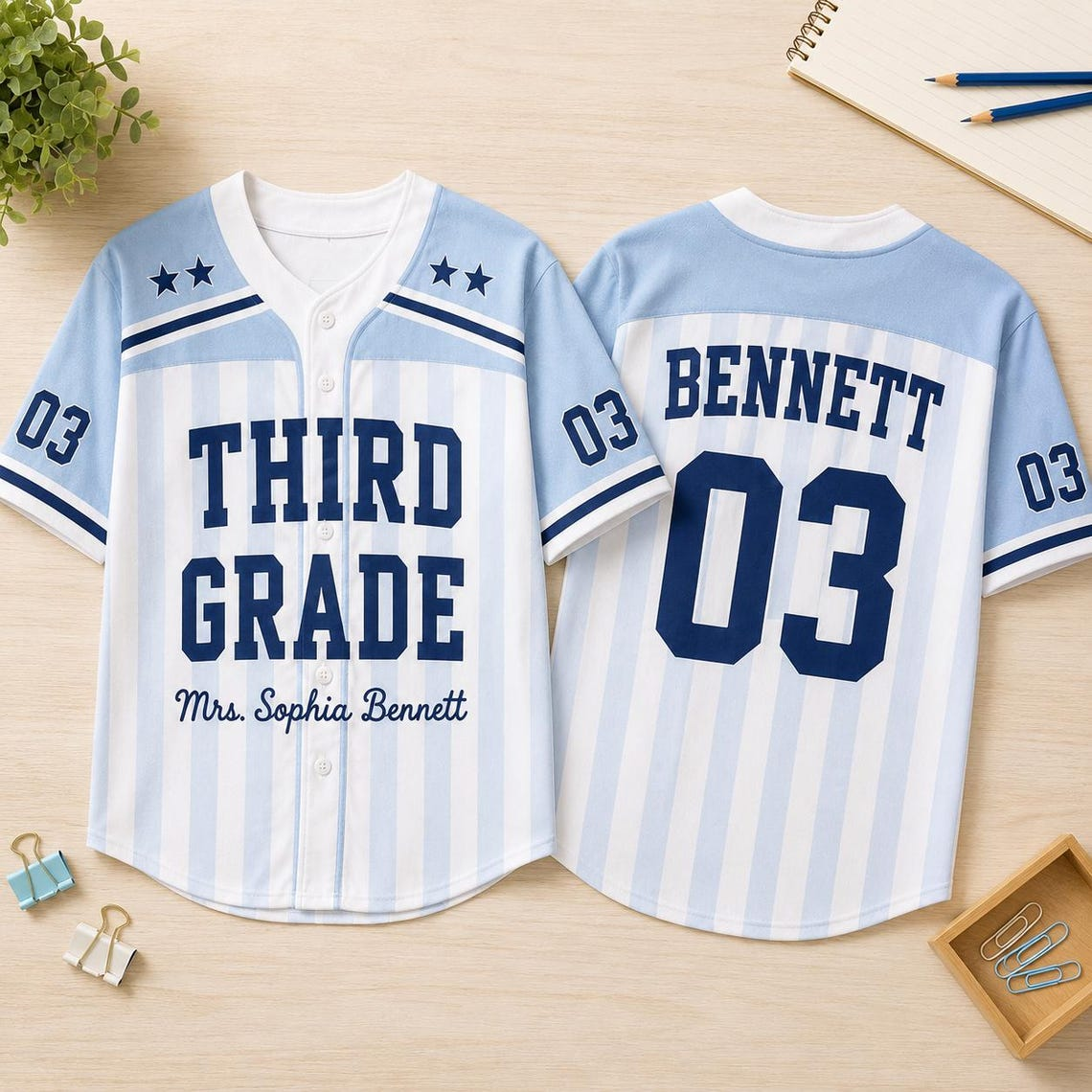 Personalized Custom Name Number, First Grade Teacher Jersey Shirt, Back To School Gift TH10 170509