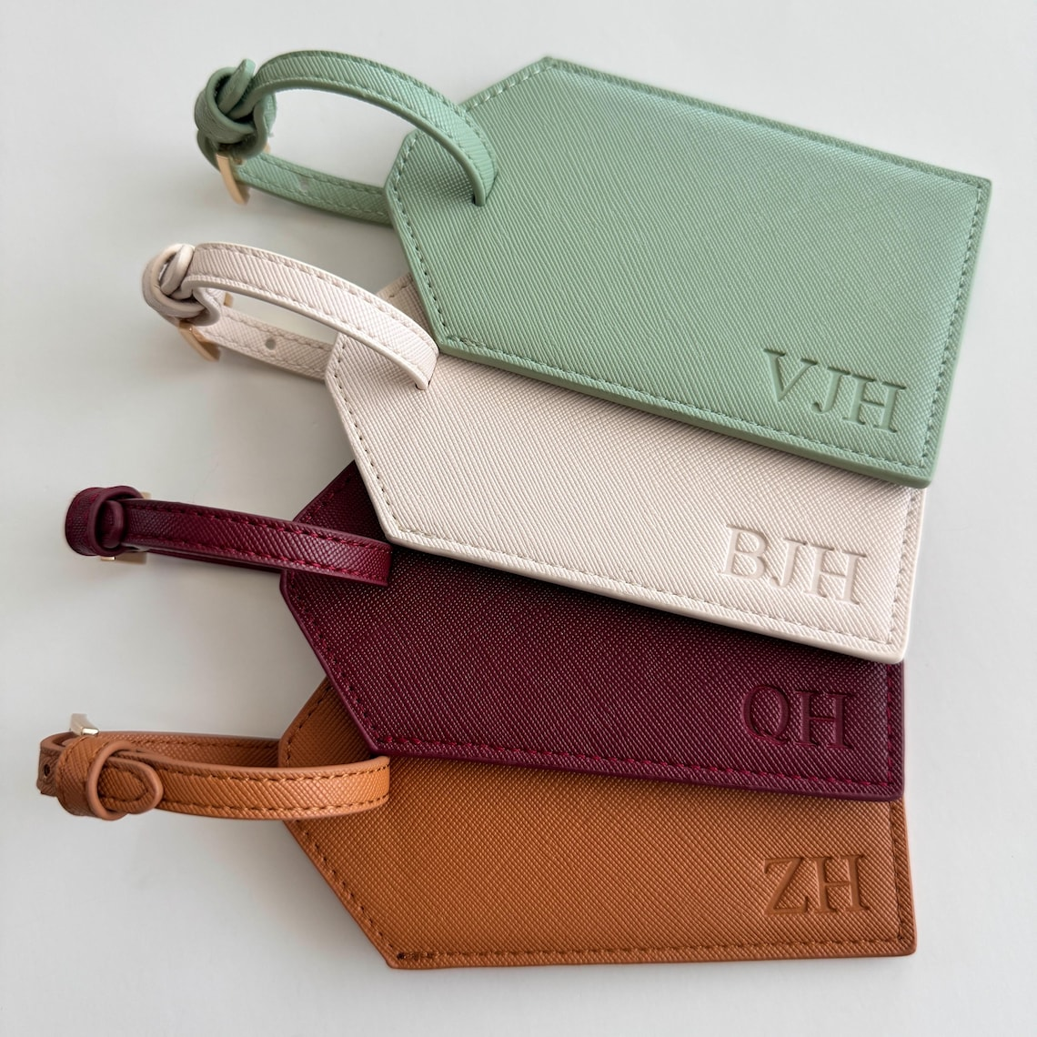Personalized Blind Debossed Personalized Luggage Tag, Leather Travel Gift TH10 170615