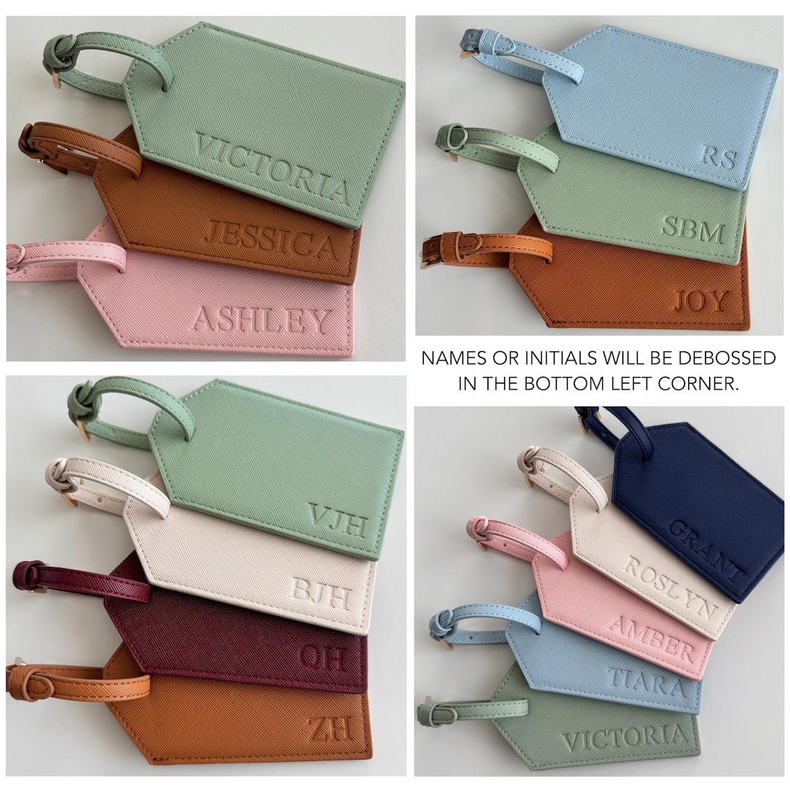 Personalized Blind Debossed Personalized Luggage Tag, Leather Travel Gift TH10 170615