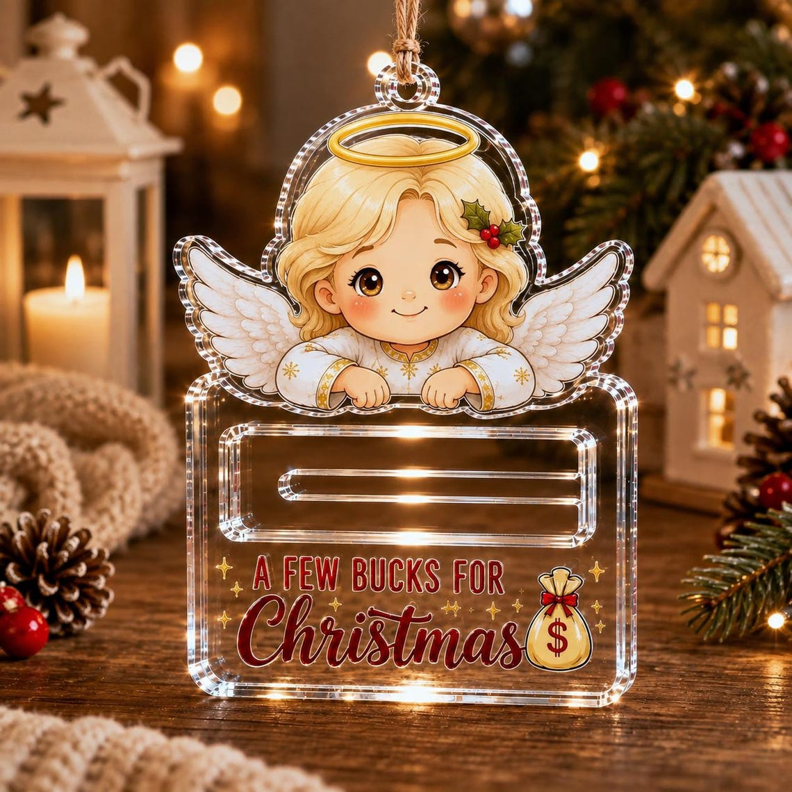 Christmas Acrylic Money Holder Ornament For Kids TH10 170943
