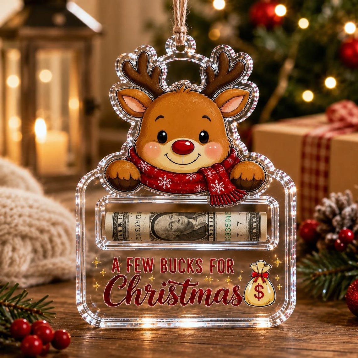 Christmas Acrylic Money Holder Ornament For Kids TH10 170943