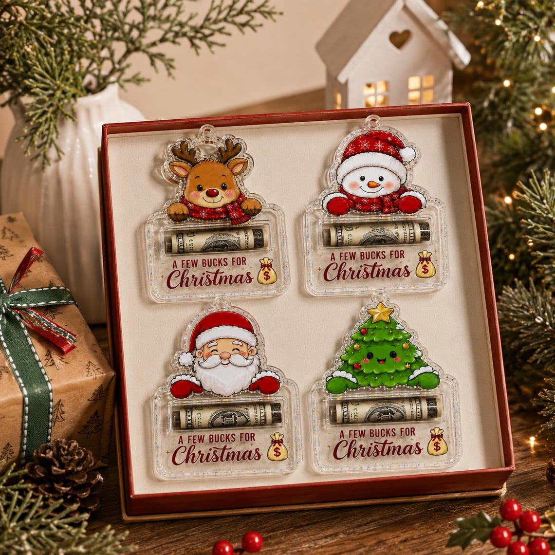 Christmas Acrylic Money Holder Ornament For Kids TH10 170943