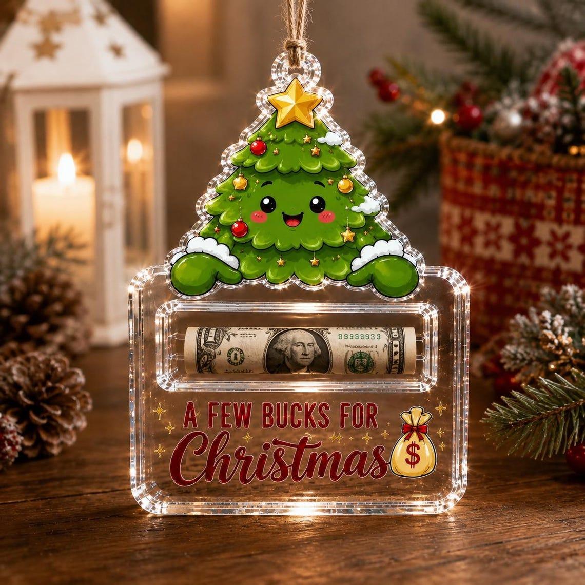 Christmas Acrylic Money Holder Ornament For Kids TH10 170943