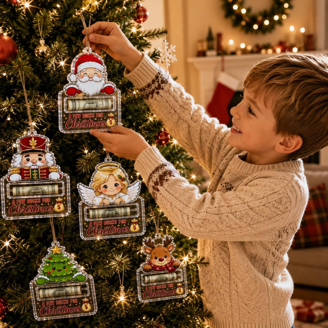Christmas Acrylic Money Holder Ornament For Kids TH10 170943