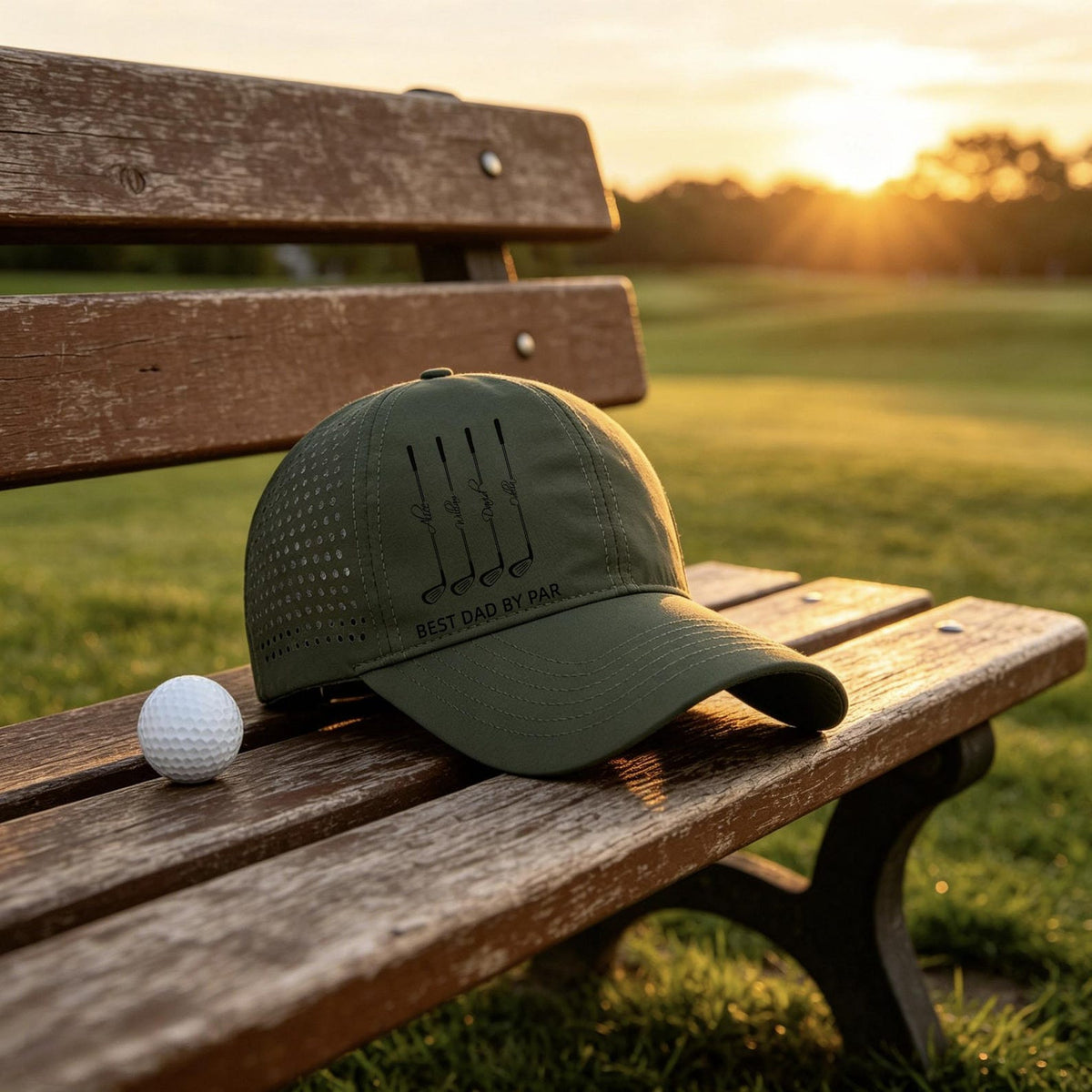 Personalized Best Dad By Par, Best Grandpa By Par Perforated Golf Hat Father Day Golf Gift HA75 921342