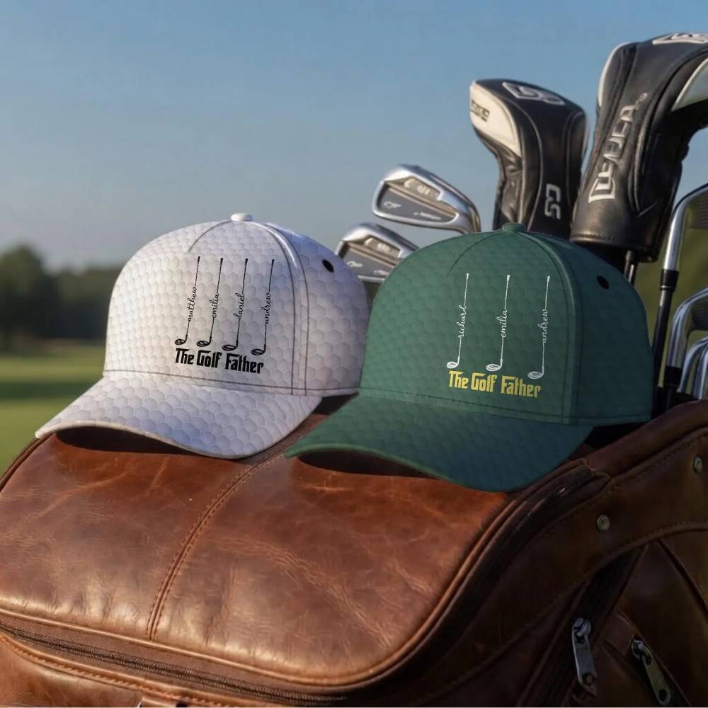 Personalized The Golf Father Classic Cap - Grandpa Fathers Day Gift, Papa Name Golfing Gear, Husband Anniversary Keepsake HO82 902354