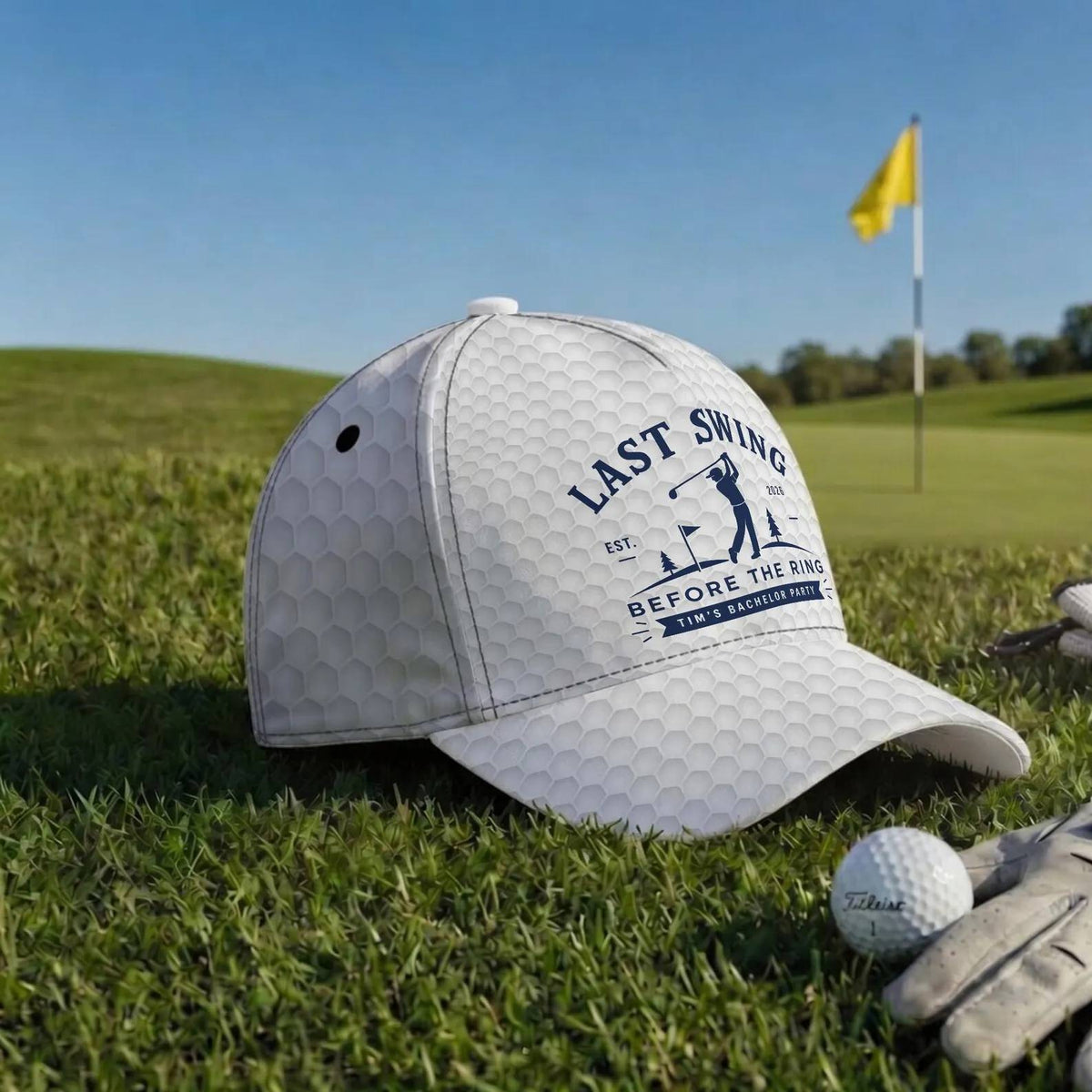 Personalized Last Swing Before The Ring Classic Cap - Gift For Bachelor Party, Groom Groomsmen Gifts, Funny Partee Headwear HO82 902356