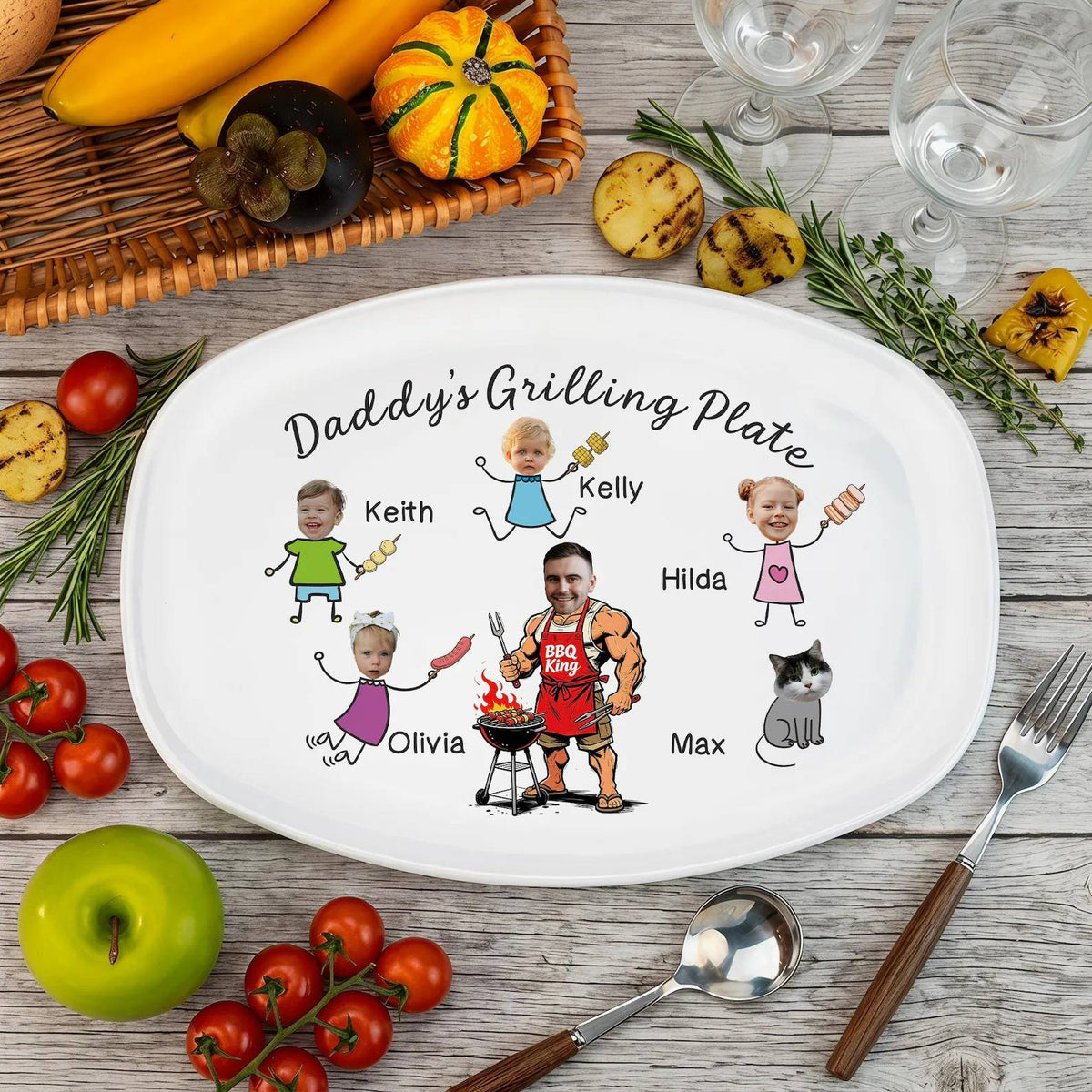 Personalized Funny Dad Grilling Plate Grilling Platter, Personalized BBQ Tray -  BBQ Gift For Dad, Father's Day Gifts HO82 902568