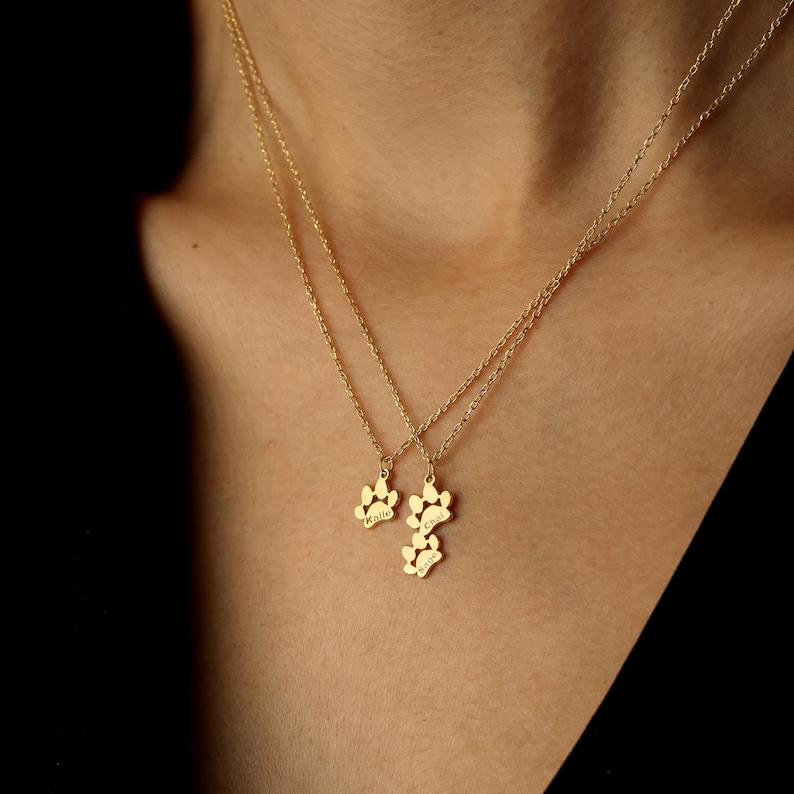Custom Dog Name Paw Necklace For Dog Lover TH10 896889