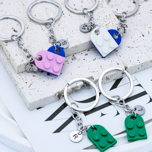 Personalized Initial Heart Keychain Set For Couple TH10 898023