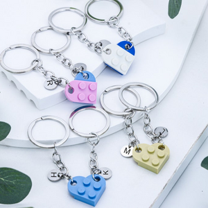 Personalized Initial Heart Keychain Set For Couple TH10 898023