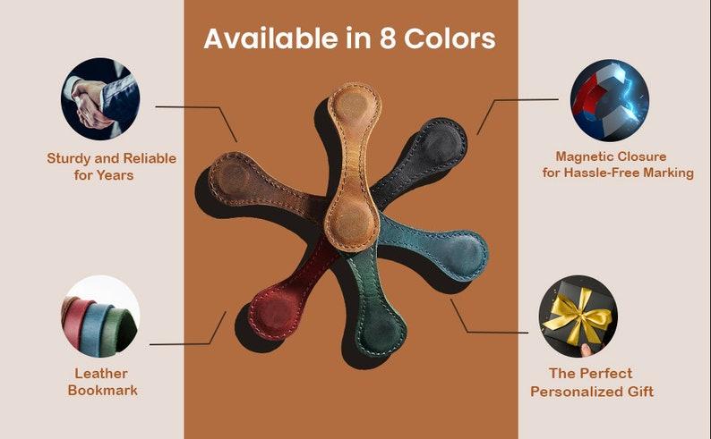 Personalized Leather Magnetic Bookmark TH10 896909