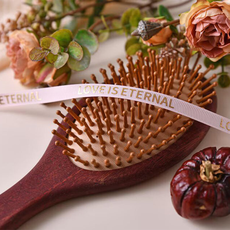 Personalized Flower With Name Engraved Bamboo Comb Gift For Bridal Party, Mom, Birthday Gift LM32 897443
