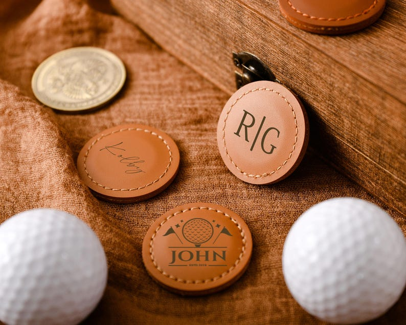 Custom Leather Golf Ball Markers-with custom,perfect for a personalized gift for your father,husband or brother TH10 898203