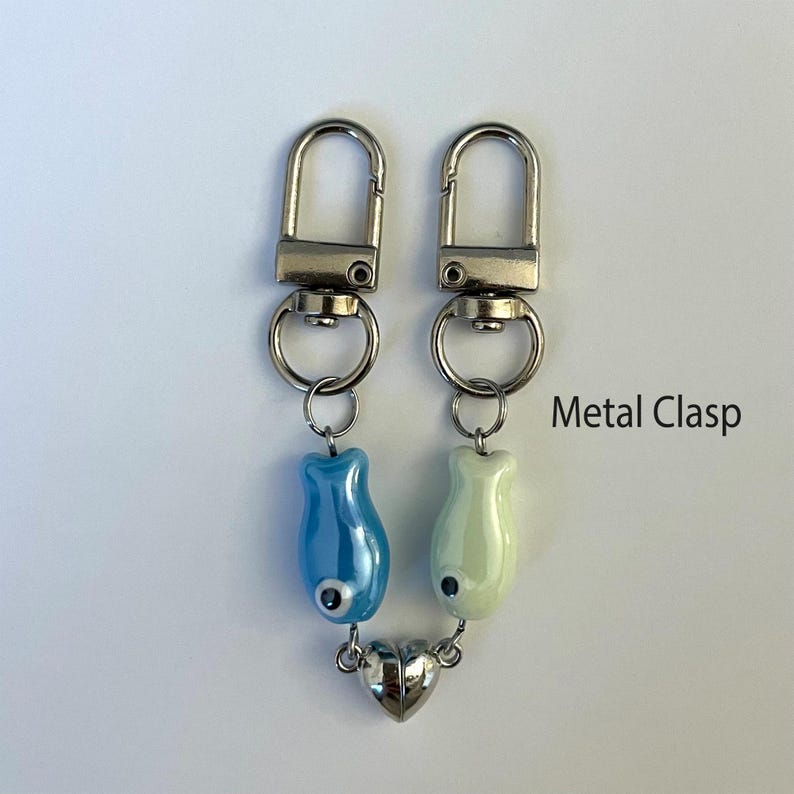 Magnetic Matching Fish Ceramic Keychain Cute Gifts for Couple For Best Friend CH07 910432