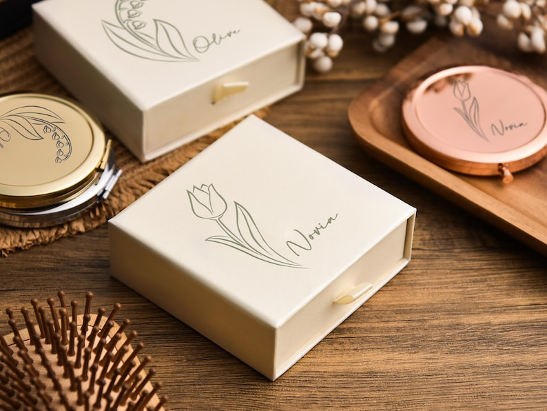 Makeup Mirror Set Engraved Pocket Mirror, Valentine Gift For Her TH10 898505