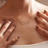 Family Name Necklace with Heart, Multiple Hearts Necklace, Kids Names Jewelry for Mom TH10 169157