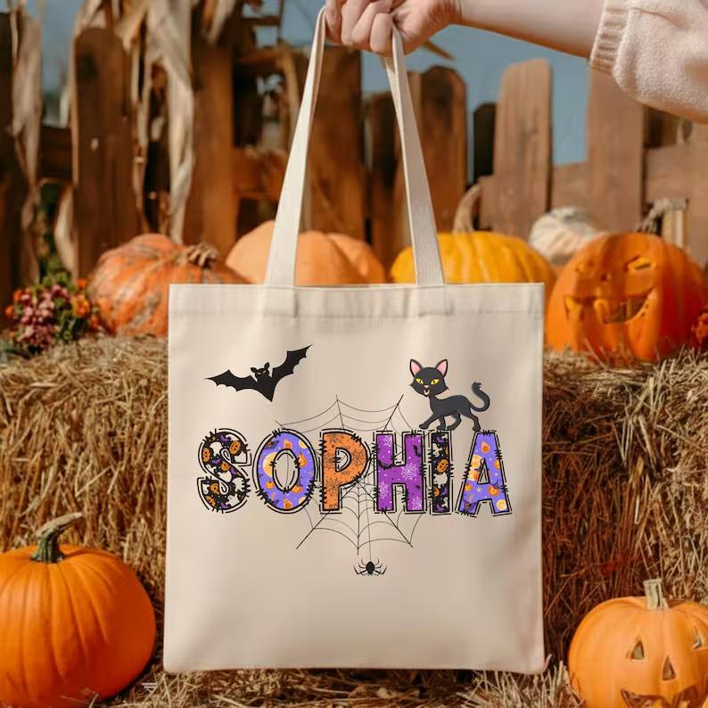 Personalized Name Trick or Treat Halloween Candy Tote Bag HO82 903544