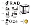 2026 Graduation Party Decoration Black Balloon Boxes with Letters 2026 Grad & So Proud of You and 20 Balloons TH10 898637