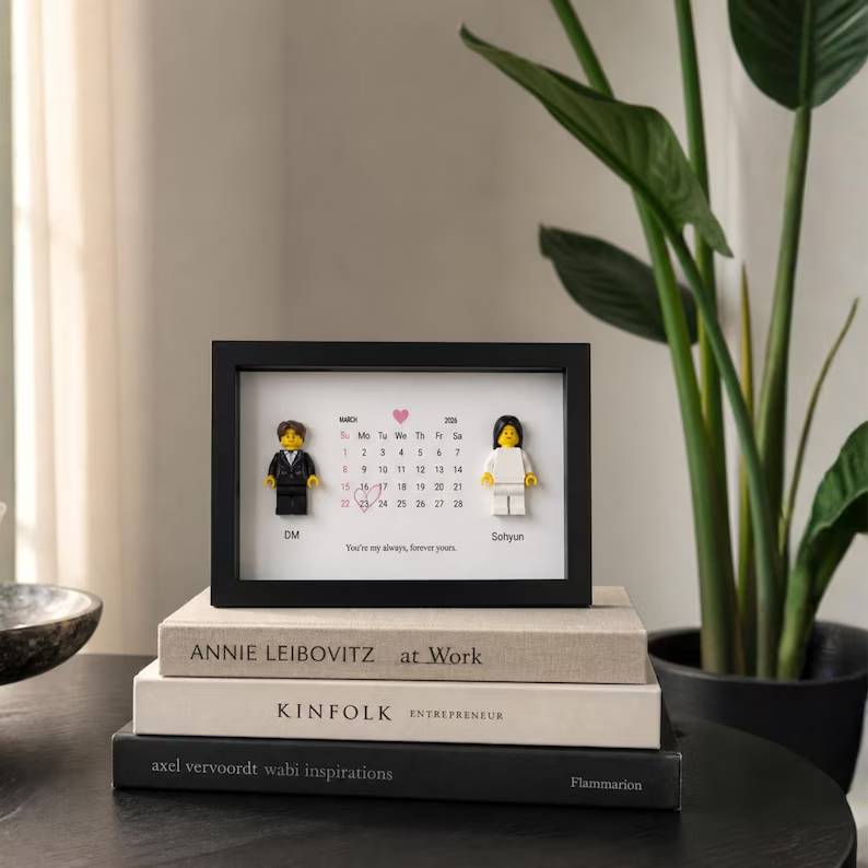 Personalized Couple Minifigure Character Frame - Romantic Keepsake For Partners HO82 903374