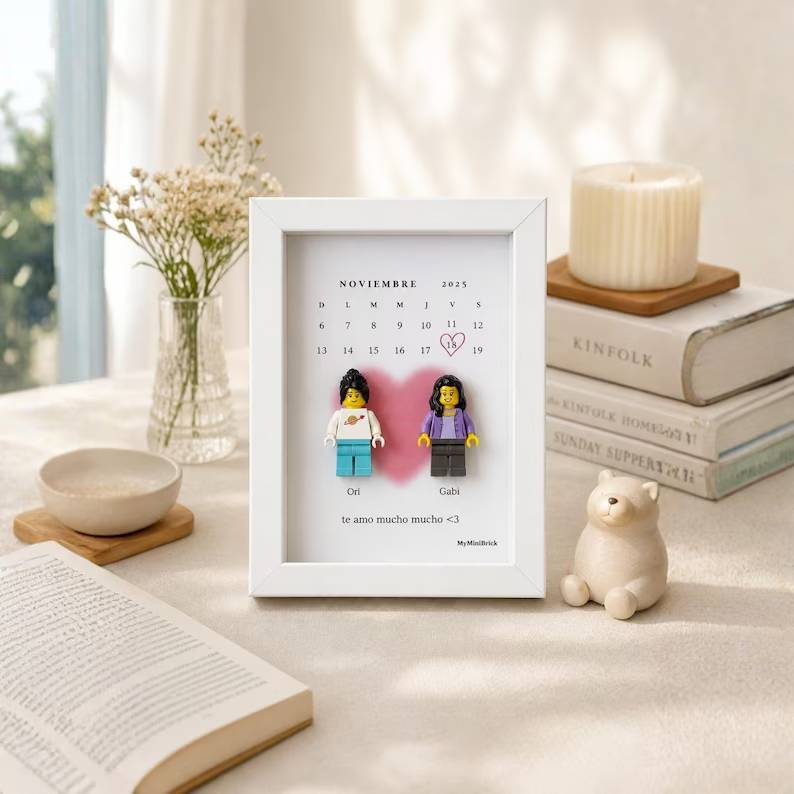 Personalized Couple Minifigure Character Frame - Romantic Keepsake For Partners HO82 903374
