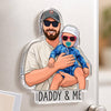 Personalized Portrait From Photo Dad And Kids Acrylic Fridge Magnet For Father's Day HO82 902572