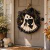 Witch Ghost With Black Cat Halloween Door Sign HO82 903546