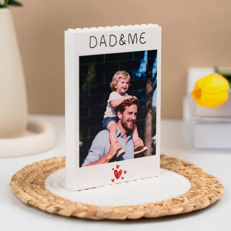Custom Photo Dad & Me Building Brick Block - Father's Day Dad Gift, Unique Gift HO82 902600