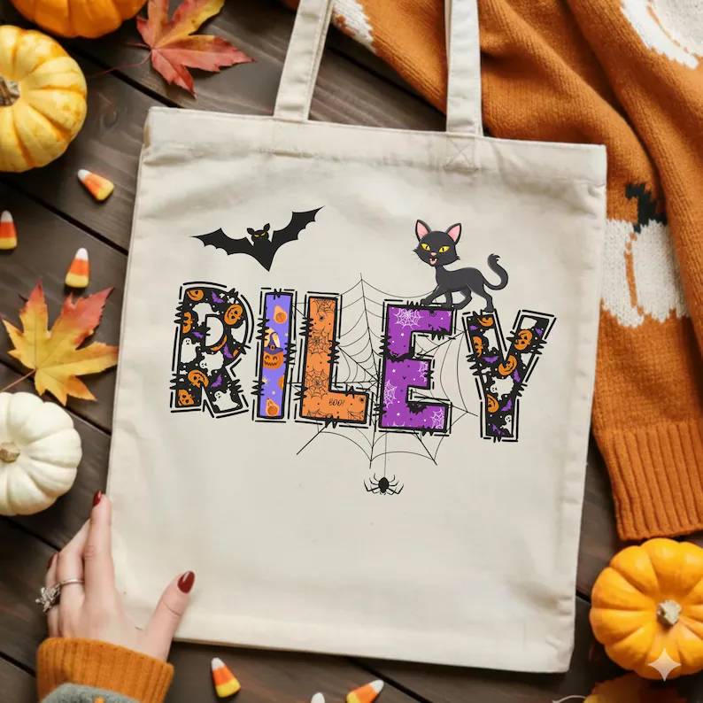 Personalized Name Trick or Treat Halloween Candy Tote Bag HO82 903544