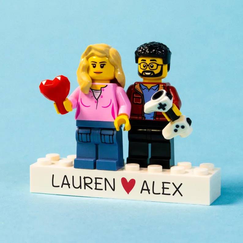 Personalized Couple Minifigure Building Blocks Gifts - Romantic Keepsake For Partners HO82 903372