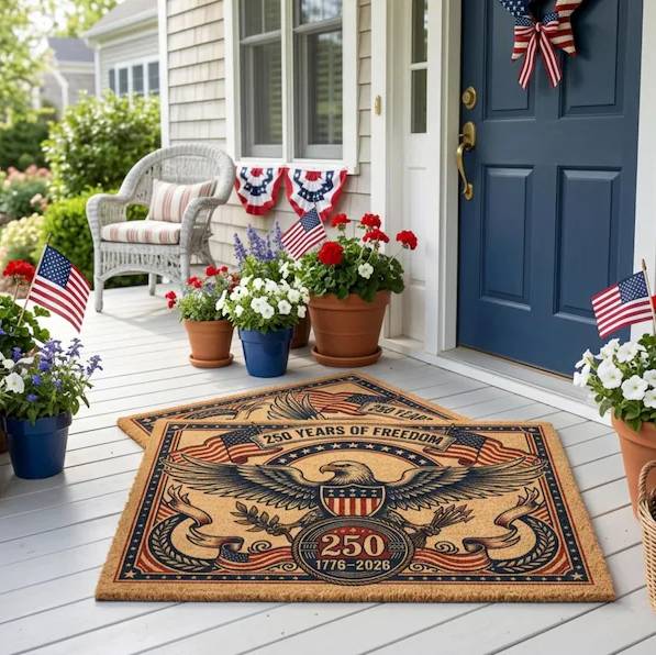 250 Years Of Freedom 1776–2026 Patriotic Eagle Coir Doormat HO82 902670