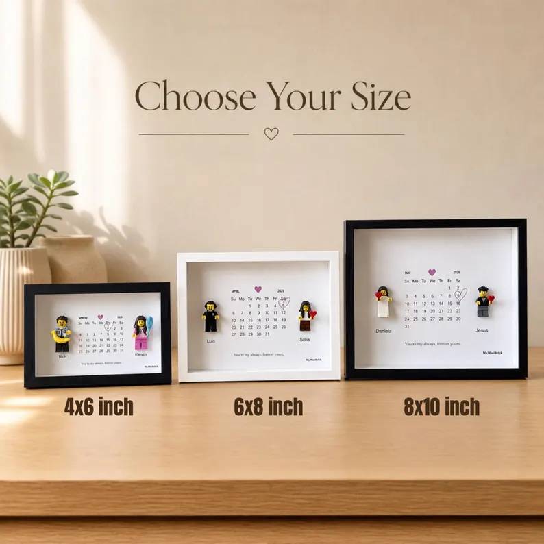 Personalized Couple Minifigure Character Frame - Romantic Keepsake For Partners HO82 903374