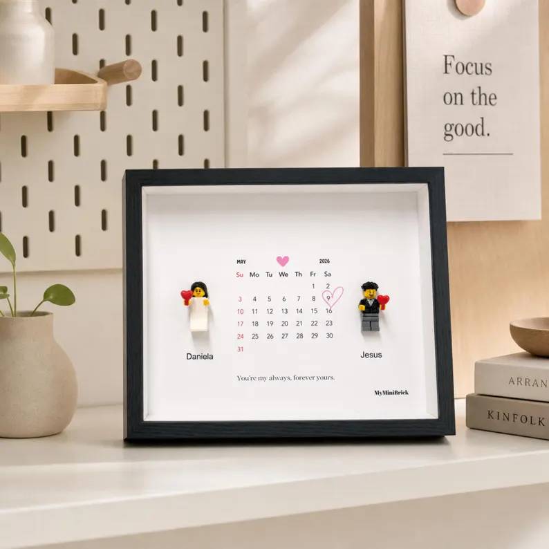 Personalized Couple Minifigure Character Frame - Romantic Keepsake For Partners HO82 903374