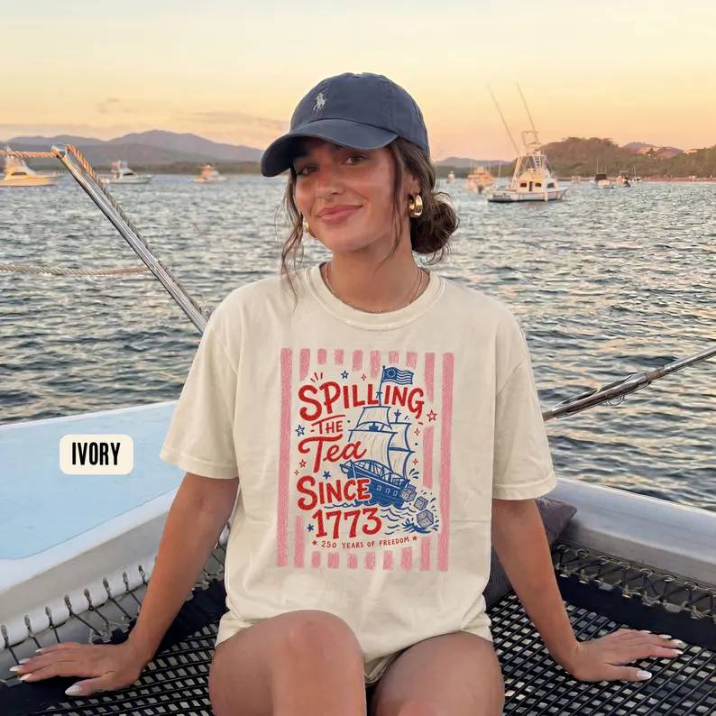 Striped Spilling The Tea Since 1773 Comfort Shirt, 250th Anniversary HO82 902678