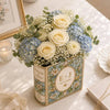 Personalized Stained Glass Effect Ceramic Book Vase, Custom Wedding Flower Vase, Couple Initials Gift HO82 903454