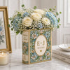 Personalized Stained Glass Effect Ceramic Book Vase, Custom Wedding Flower Vase, Couple Initials Gift HO82 903454
