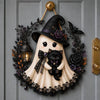 Witch Ghost With Black Cat Halloween Door Sign HO82 903546