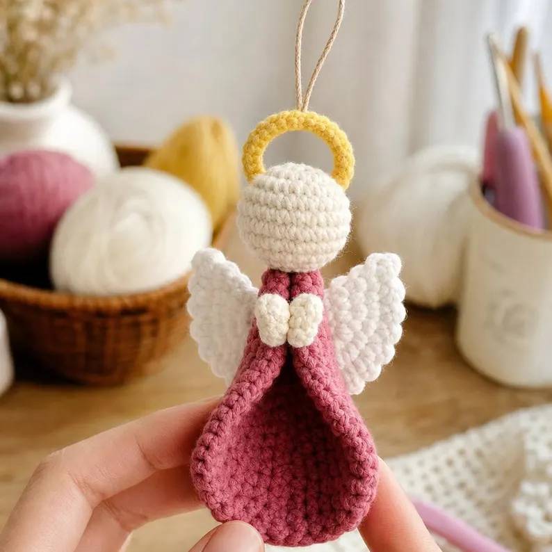 Angel Christmas Crochet Ornament - Xmas Tree Decor, Holiday Decor HO82 903566