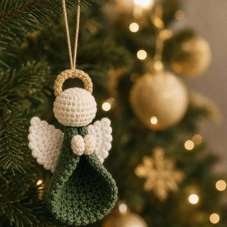 Angel Christmas Crochet Ornament - Xmas Tree Decor, Holiday Decor HO82 903566