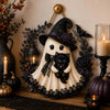 Witch Ghost With Black Cat Halloween Door Sign HO82 903546