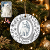 Custom Photo Watercolor Portrait Toile de Jouy Style Christmas Ceramic Ornament, Gift for Pet Lovers LM32 669743